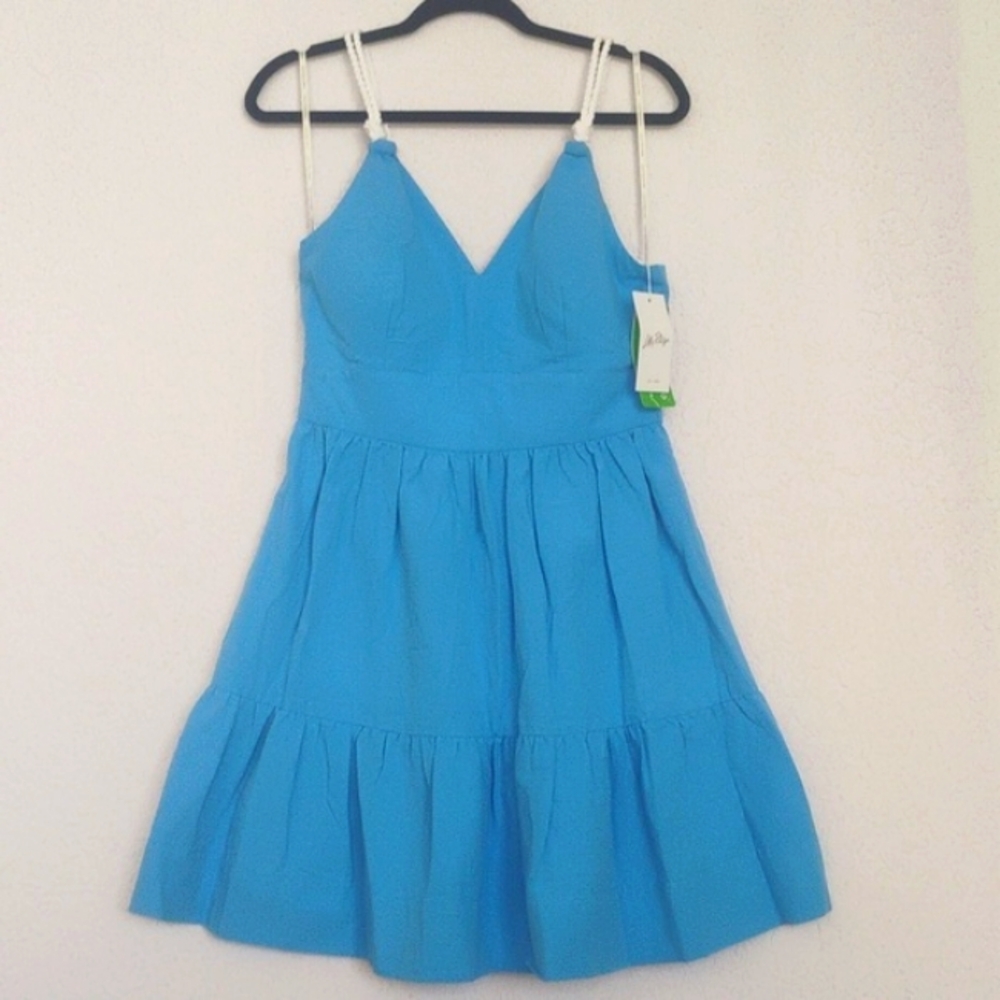 Lilly Pulitzer 🔥 NWT 🔥 Crishna Dress. lunar blue. Never worn. size 8